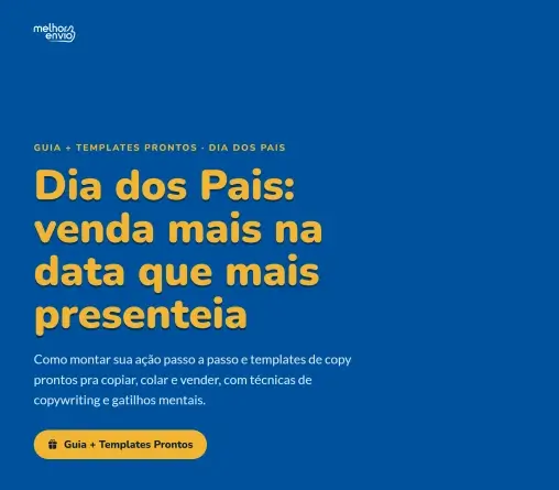 Capa do e-book como vender mais no Dia dos Pais 2026 do Melhor Envio